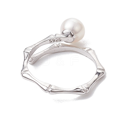 Round Natural Pearl Finger Rings RJEW-P113-11P-1