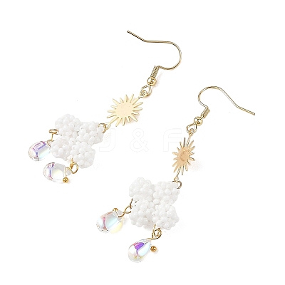 Glass Dangle Earrings EJEW-MZ00752-1