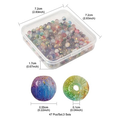 3Sets 141Pcs Cat Eye Beads CE-FS0001-02-1