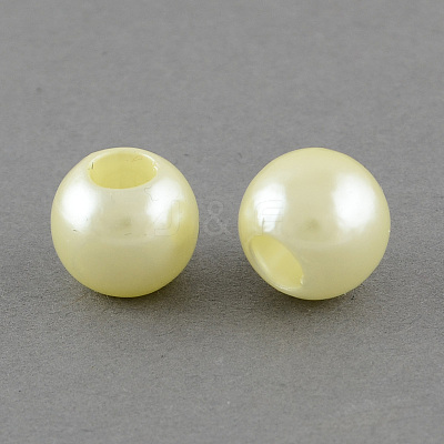 ABS Plastic Imitation Pearl European Beads MACR-R530-12mm-A61-1