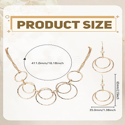 Ring Alloy Necklace & Dangle Earring Sets SJEW-LP0001-50-1