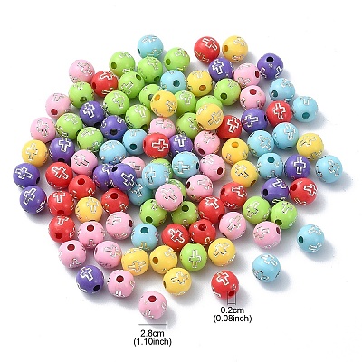 Plating Acrylic Beads PACR-YW0001-18-1