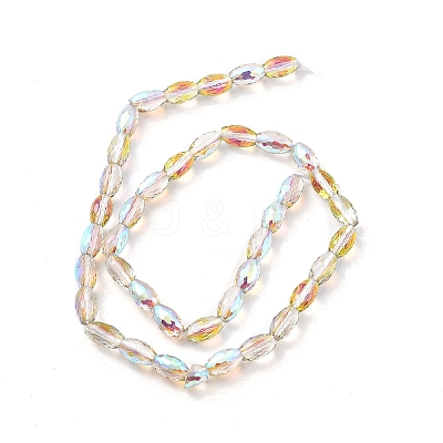 Electroplate Transparent Glass Beads Strands EGLA-M032-02A-HR02-1