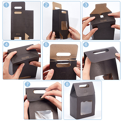 Rectangle Paper Storage Gift Boxes with Clear Window LS-CON-WH0095-60-1