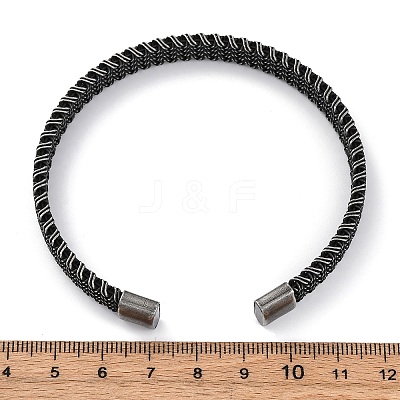 316 Surgical Stainless Steel Cuff Bangles for Men BJEW-P319-05A-B-1