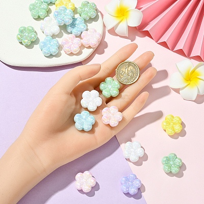 20Pcs UV Plating Opaque Acrylic Beads PACR-YW0001-46-1