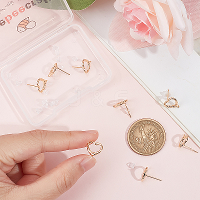 16Pcs Brass Stud Earring Findings KK-BBC0004-56-1