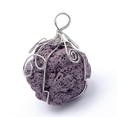 Irregular Synthetic Lava Rock Big Pendants G-L351-03G-1