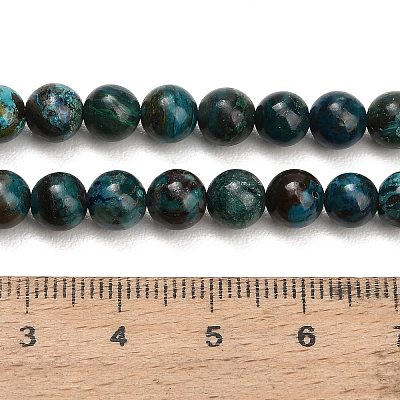 Natural Chrysocolla Beads Strands G-G475-A03-6mm-1