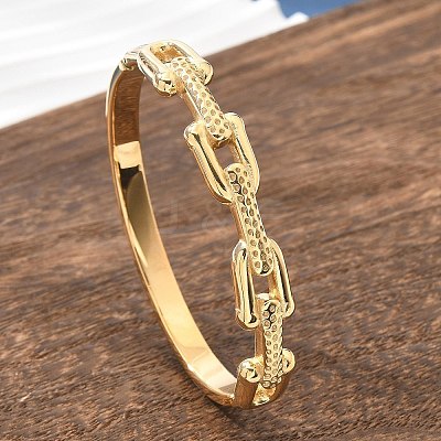 Ion Plating(IP) 304 Stainless Steel Bangles for Women BJEW-Z080-03G-1