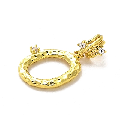 Rack Plating Brass Micro Pave Cubic Zirconia European Dangle Charms KK-L210-015G-O-1