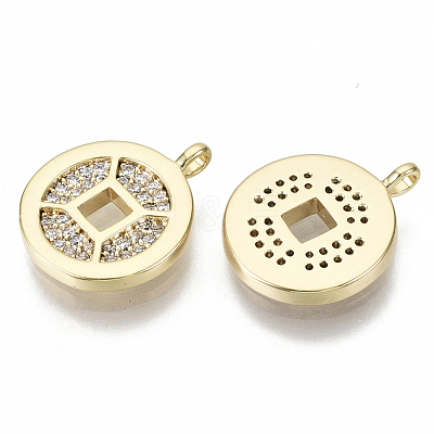 Brass Micro Pave Cubic Zirconia Charms KK-N232-69-NF-1