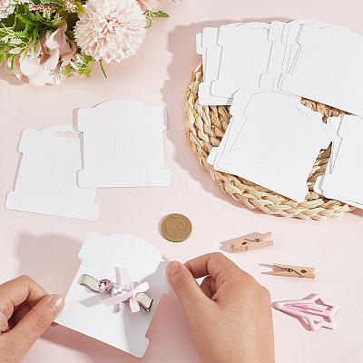 100Pcs Blank Paper Hair Clip Display Cards CDIS-SP0001-36-1