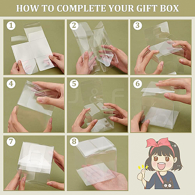 Transparent Plastic PET Box Gift Packaging CON-WH0052-9x9cm-1
