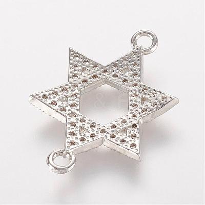 Brass Micro Pave Cubic Zirconia Links ZIRC-K061-96P-1