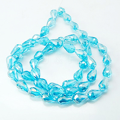 Electroplate Glass Faceted teardrop X-EGLA-D015-15x10mm-22-1