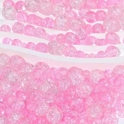 450Pcs 4 Styles Spray Painted Crackle Glass Beads CCG-PA0001-09E-1