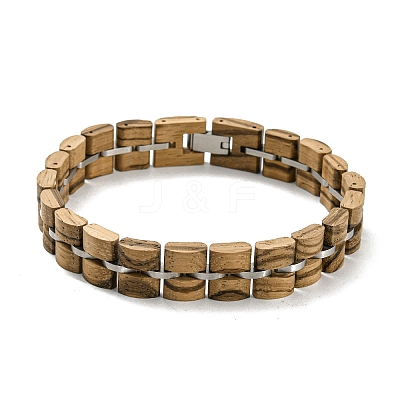 Wooden Watch Band Bracelets for Women Men BJEW-M306-01P-1