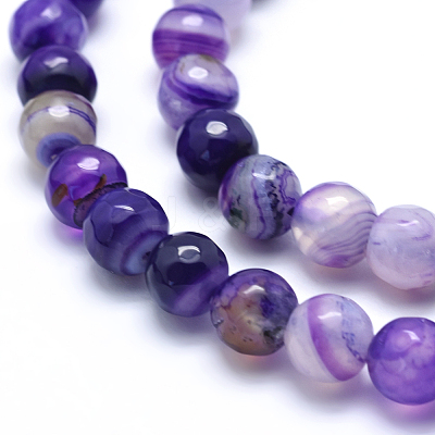 Natural Striped Agate/Banded Agate Beads G-J371-13-8mm-1