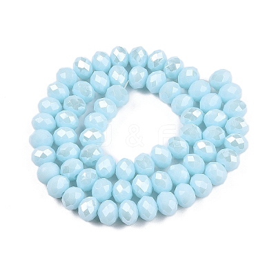 Electroplate Glass Beads Strands EGLA-A044-P8mm-A06-1