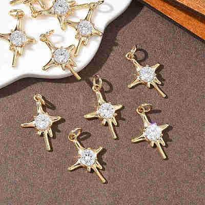 SHEGRACE Brass Clear Cubic Zirconia Pendants XGRQ3K574-566G-1