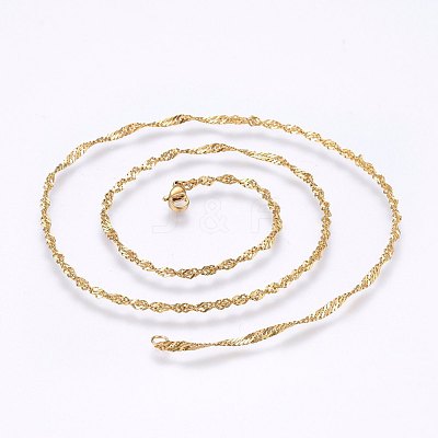 304 Stainless Steel Singapore Chain Necklaces MAK-L015-25F-1