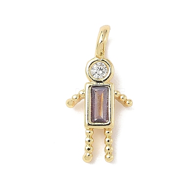 Brass Micro Pave Cubic Zirconia Pendants ZIRC-I356-17G-A02-1
