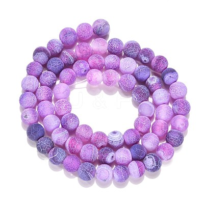 Natural Crackle Agate Beads Strands G-G055-6mm-8-1