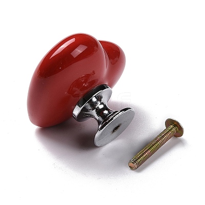 Heart-shaped Porcelain Cabinet Door Knobs LS-FIND-Z004-16D-1