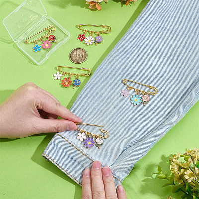 5Pcs Iron Safety Pin Brooches JEWB-PH01272-1