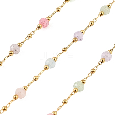 Handmade Brass Glass Beaded Chains GL-CBA1C06-07G-1