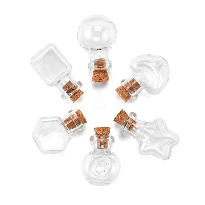 12Pcs 6 Styles Glass Bottle for Bead Containers BOTT-FS0001-05-1