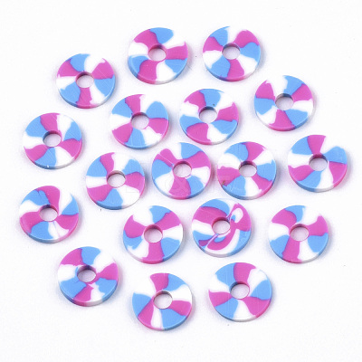 Handmade Polymer Clay Beads Strands X-CLAY-R091-8mm-01-1