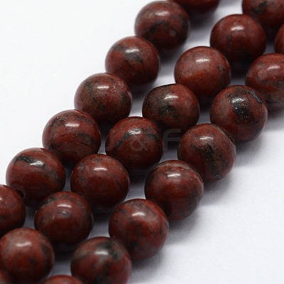 Natural Sesame Jasper/Kiwi Jasper Beads Strands G-I199-18-6mm-1