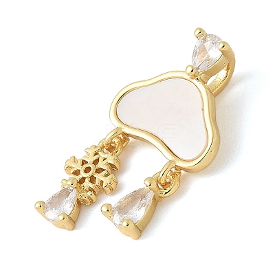 Brass Micro Pave Cubic Zirconia Pendants KK-K298-24A-G-1