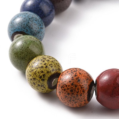 Ethnic Style Colorful Handmade Porcelain Beaded Stretch Bracelet for Women BJEW-JB09089-01-1