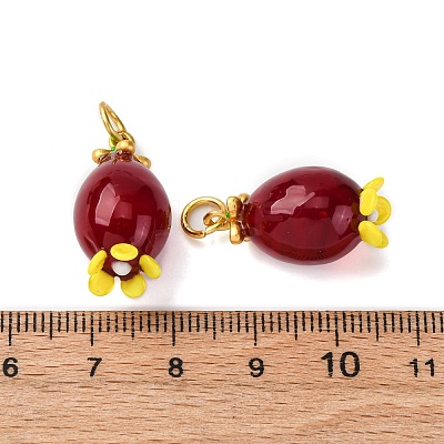 Handmade Lampwork Pendants LAMP-Z012-01G-07-1