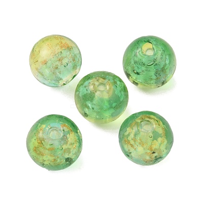 Handmade Gold Sand Lampwork Beads LAMP-WH0001-10G-1