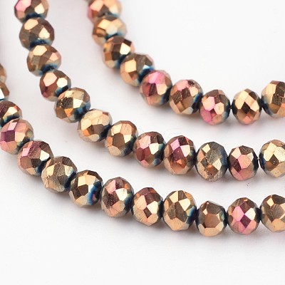 Electroplate Glass Bead Strands EGLA-G014-3mm-FP01-1