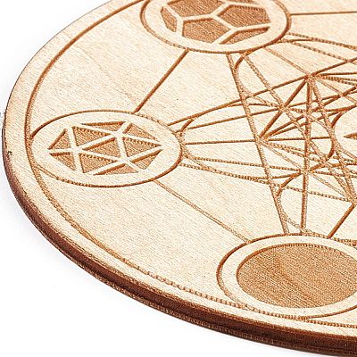 Wooden Carved Cup Mats DIY-B060-04D-1