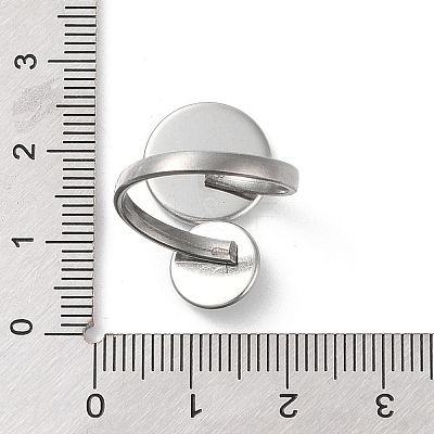 Non-Tarnish 304 Stainless Steel Open Cuff Ring Findings STAS-E124-05H-P-1