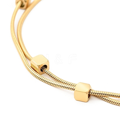 304 Stainless Steel Cube Beaded Multi-strand Bracelet LS-BJEW-I304-01G-1