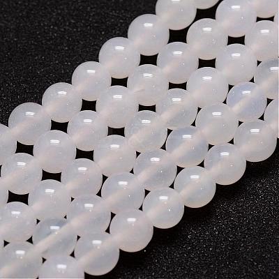 Natural White Agate Bead Strands G-G880-03-6mm-1