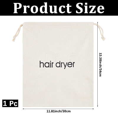 Canvas Cloth Hair Dryer Packing Drawstring Bags ABAG-WH20027-005C-1