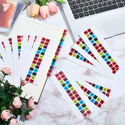 15Pcs Paper Letter Self-Adhesive Stickers DIY-SP0006-56B-1
