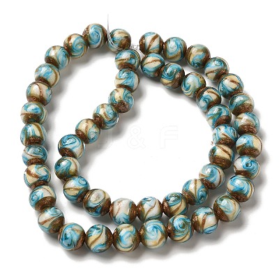 Gold Sand Lampwork Beads Strands LAMP-E036-06D-1