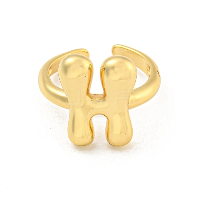 Brass Letter Open Cuff Rings for Women RJEW-G313-01H-G-1