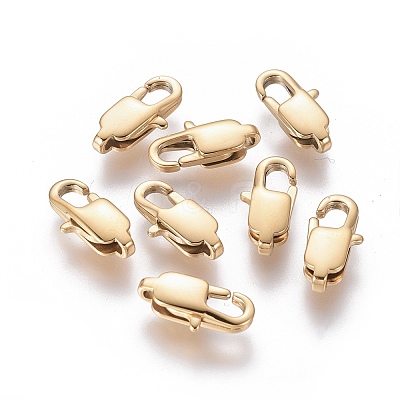 Ion Plating(IP) 304 Stainless Steel Lobster Claw Clasps LS-STAS-G201-06B-G-1