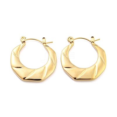 Twist Ring 304 Stainless Steel Hoop Earrings for Women EJEW-C067-04G-1