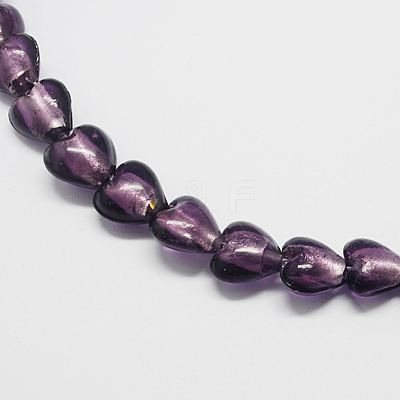 Handmade Silver Foil Glass Beads FOIL-R050-20x13mm-18-1